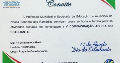 CONVITE V COMEMORAÇÃO DO DIA DO ESTUDANTE. CONVITE V COMEMORAÇÃO DO DIA DO ESTUDANTE.